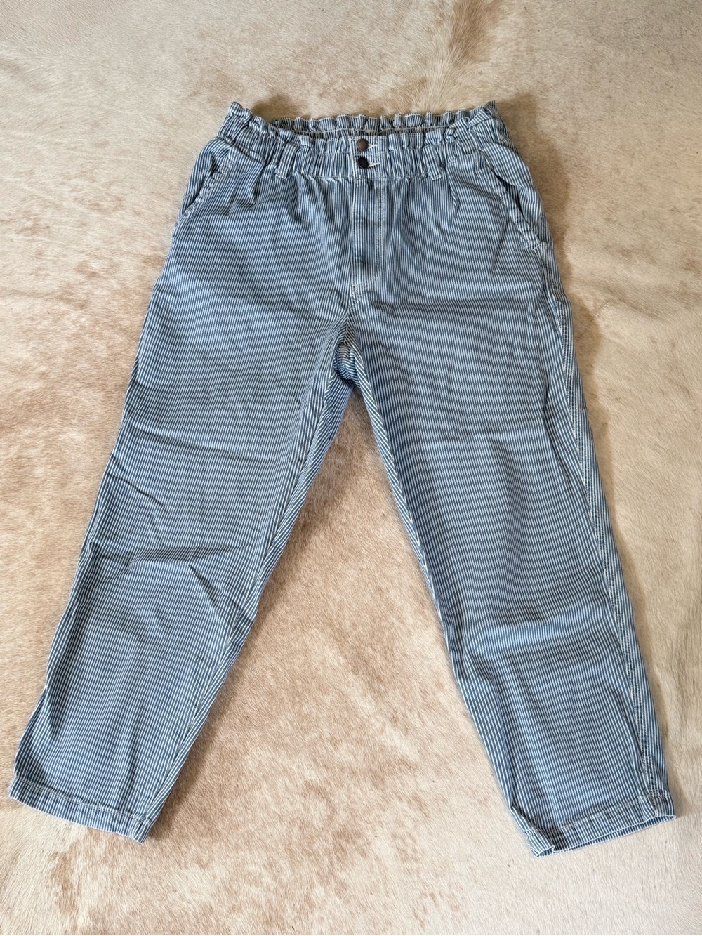 Target Blue & White Pinstripe Ankle Cropped Jeans